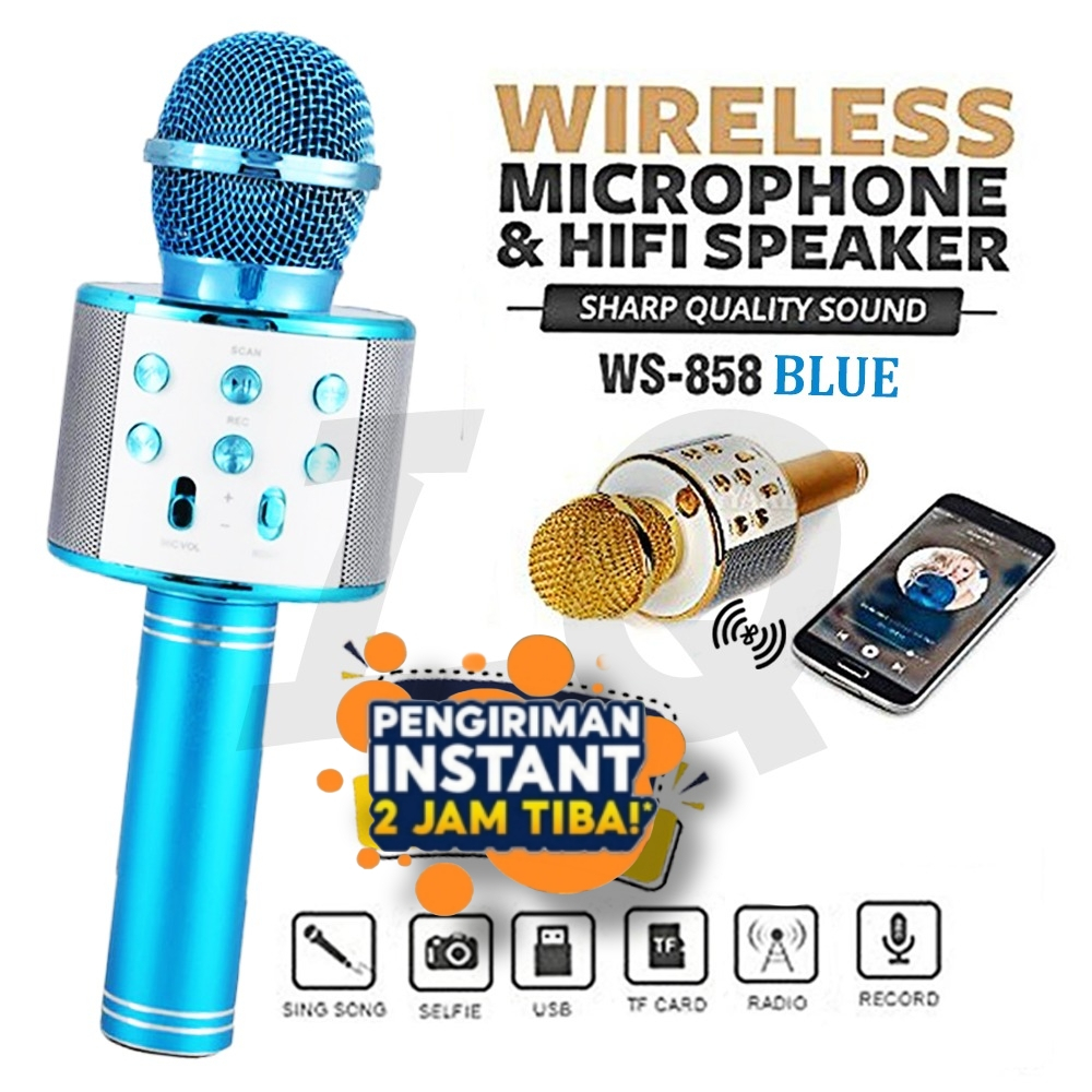 Mic Bluetooth ws 858 Wireless Mikrofon Speaker - Mix Bluetooth WS858