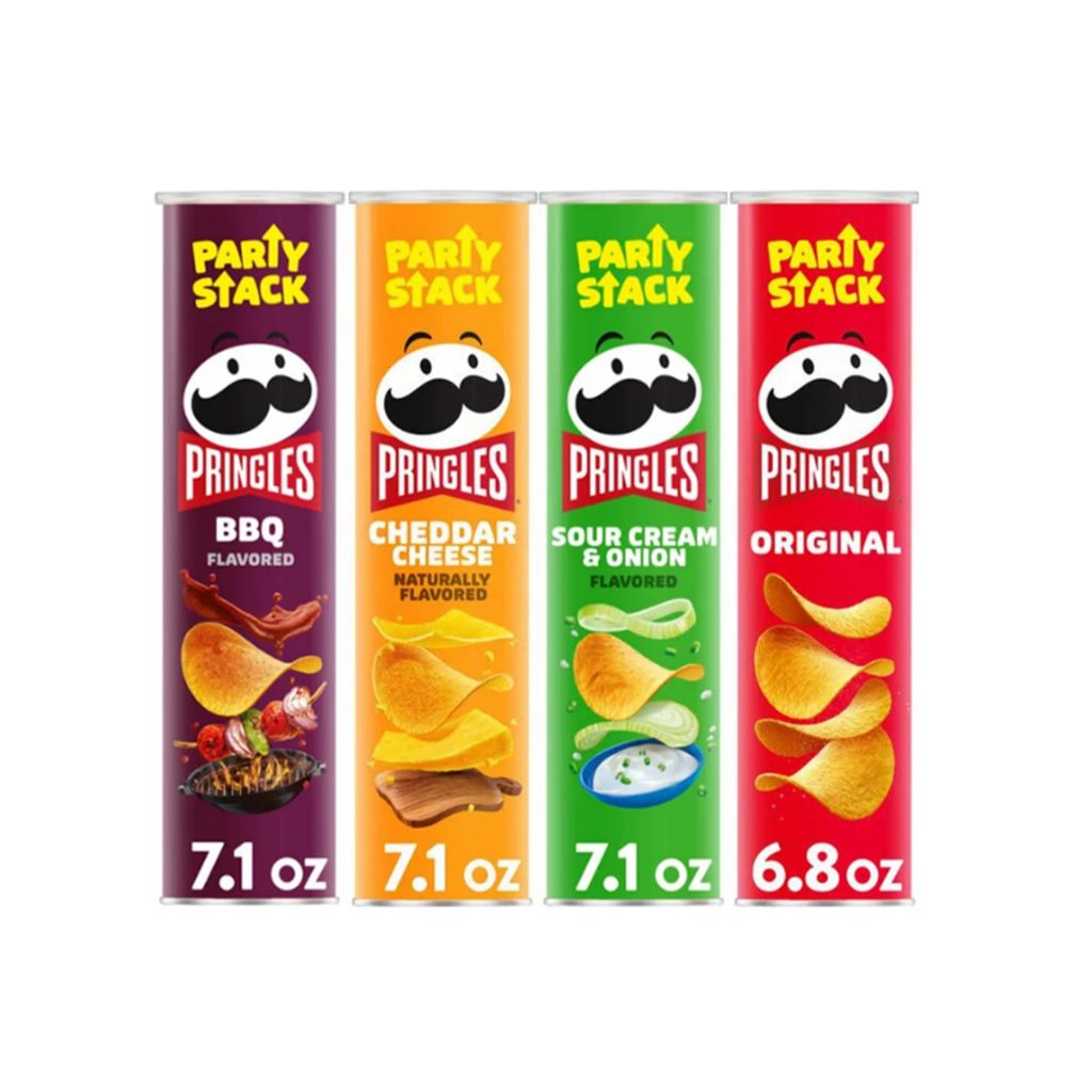 

Camilan Makanan Ringan Snack Keripik Kentang Impor Amerika Pringles Potato Crips Varian Party Stack 202 Gr ( BBQ, Cheddar, Sour Cream ), 150 Gr ( BBQ, Cheddar Cheese, Pizza, Salt & Vinegar, Sour & Cream )