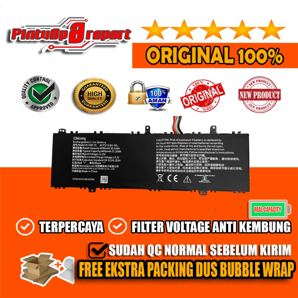 (Genuine Asli Chicony 417282-3S) ORI NEW Baterai Laptop Infinix X2 Original Baru Battery