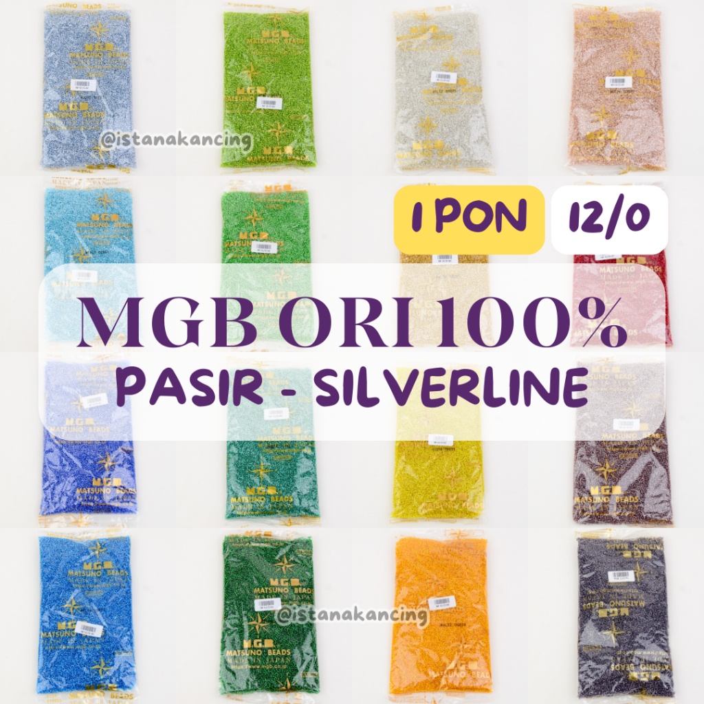 MGB Payet ORIGINAL SILVERLINE 1 PON Pasir | Payet Jepang Asli Matsuno Glass Beads Grosir | Istana Ka