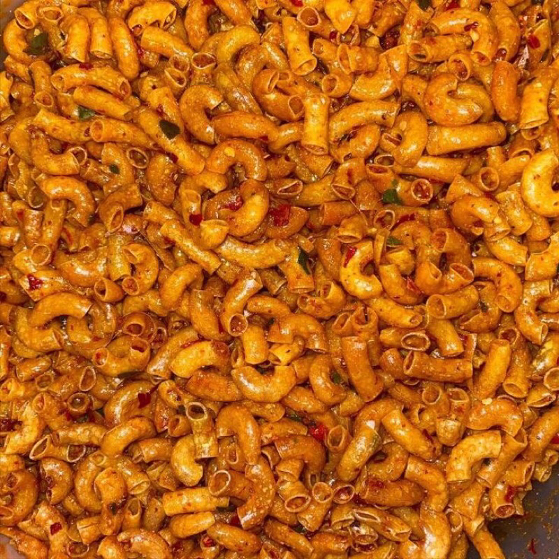

MAKARONI CIKRUH/MAKARONI PIPA/CEMILAN PEDAS/PEDAS DAUN JERUK 250gr