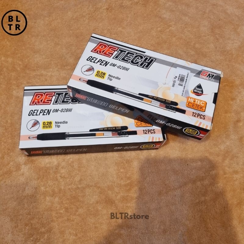 

PAK//PEN RETECH 0.28MM GM HITAM(GM028HI)/GEL PEN/BOLPOIN MEKANIK/HI-TEC CETEK/NEW ORIGINAL