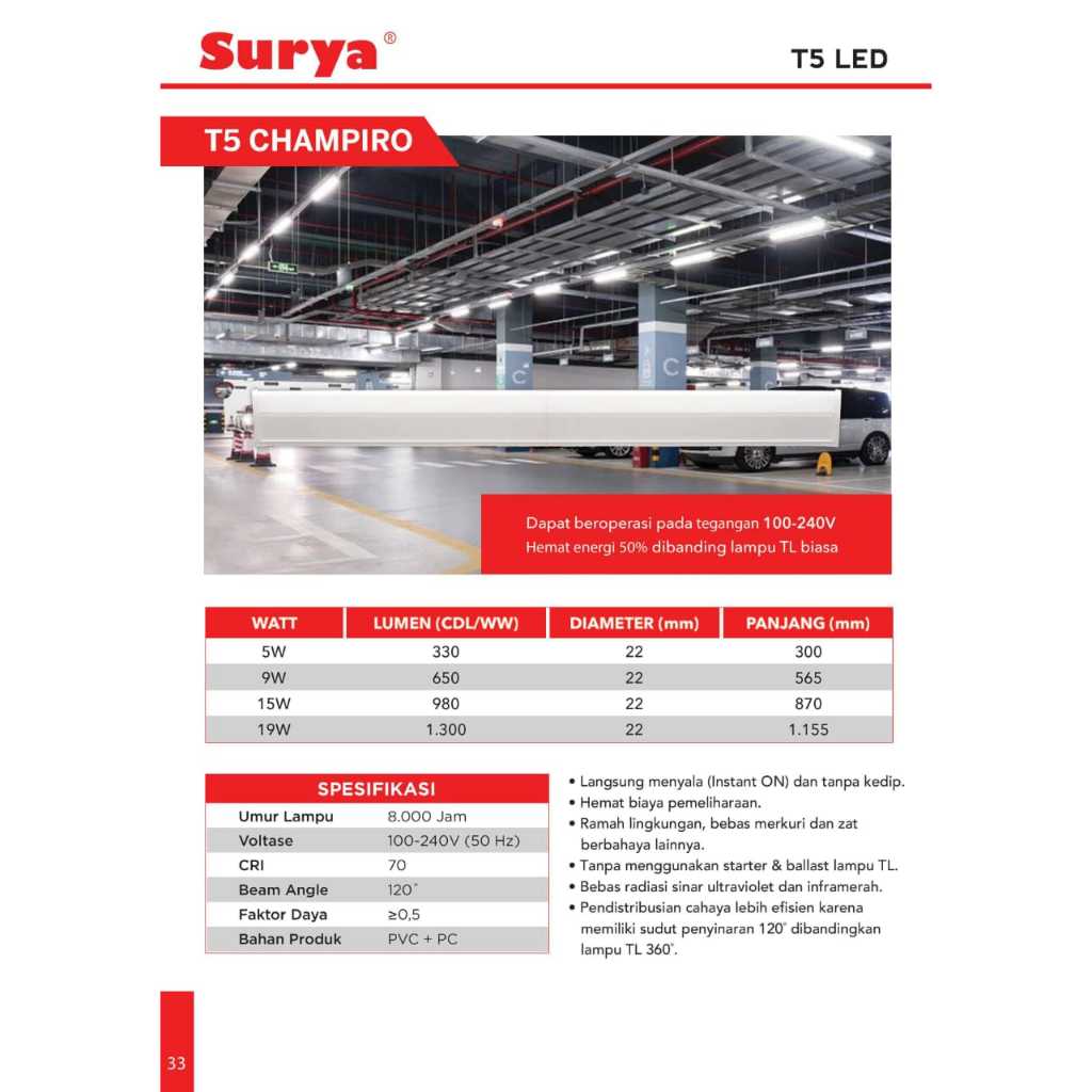 Lampu Drop Ceiling T5 / Lampu Etalase T5 / Lampu Led T5 9W / Lampu T5 Led 9 Watt 60cm