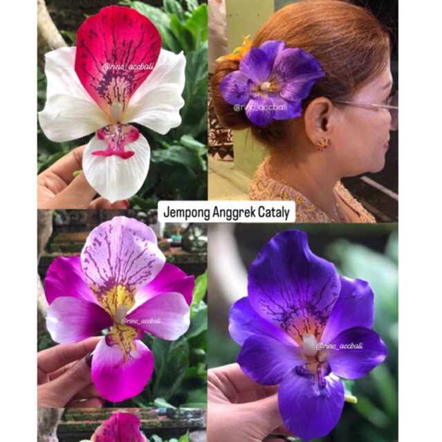 RINC - Jempong Bunga Anggrek Cataly / Bunga Sanggul Bali Modern / Hiasan Rambut / Bunga Hairdo Simpl