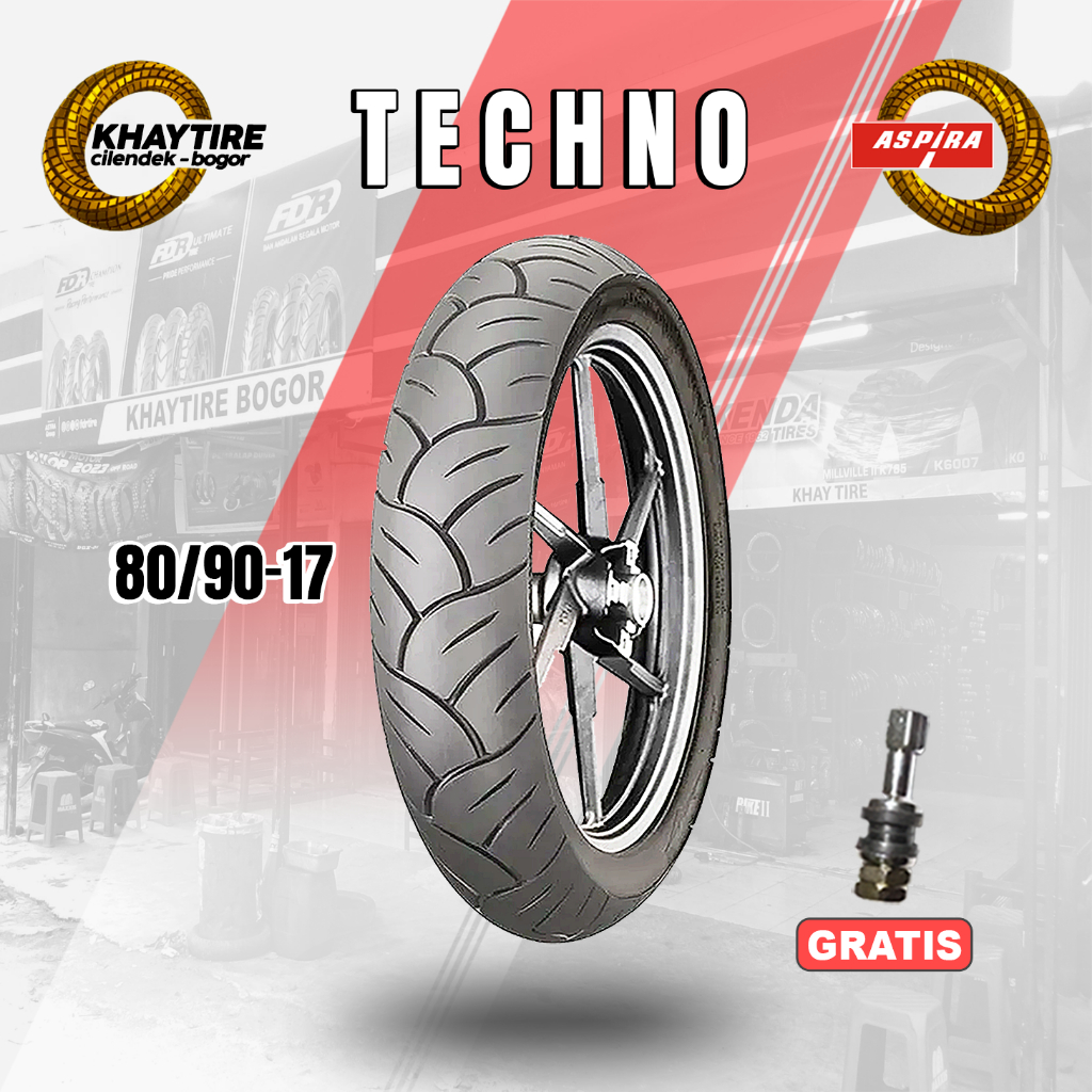 Ban Motor ASPIRA MAXIO TECHNO 80/90 Ring 17 Tubeless