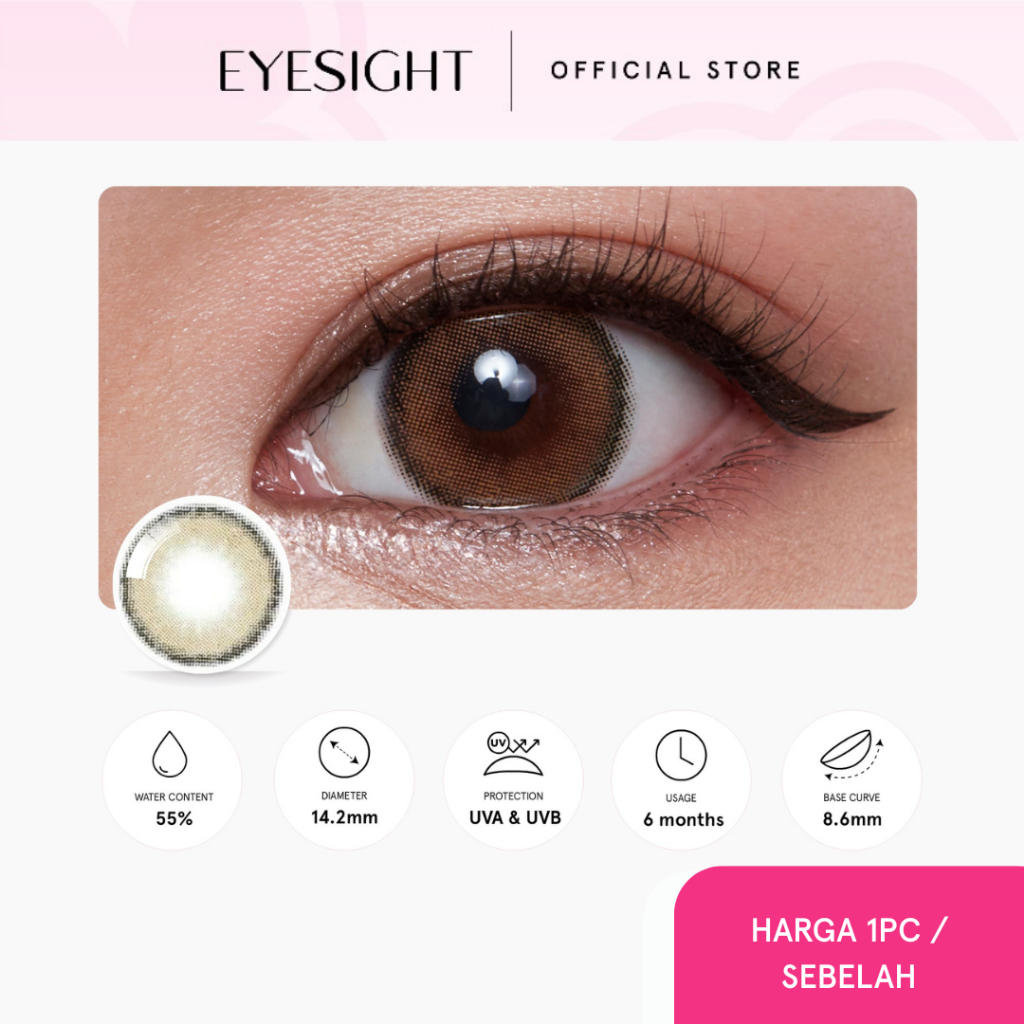 [CLEARANCE] EYESIGHT LENSES Softlens Kitty Kawaii Mini Ella Brown (1pc/sebelah)