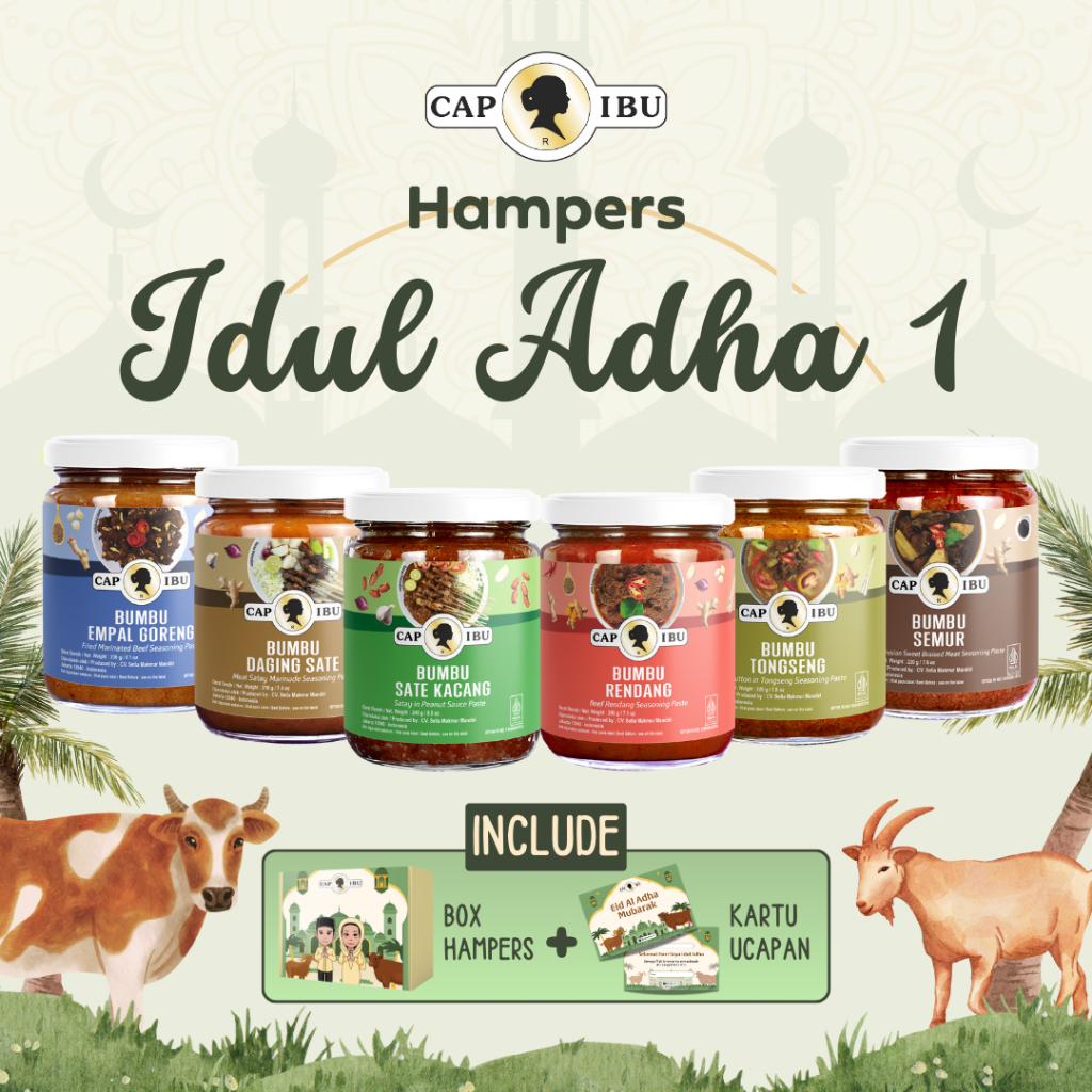 

CAP IBU Paket Idul Adha 1 - Bumbu Sate Bumbu Empal Goreng Bumbu Rendang Bumbu Bumbu Tongseng Bumbu Semur Hampers Lebaran