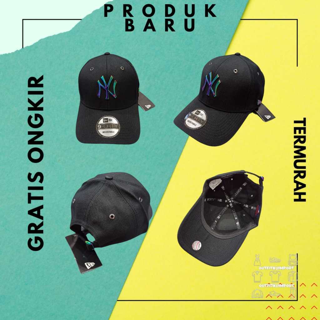 G-005 Topi NY Black Logo Rainbow Iron