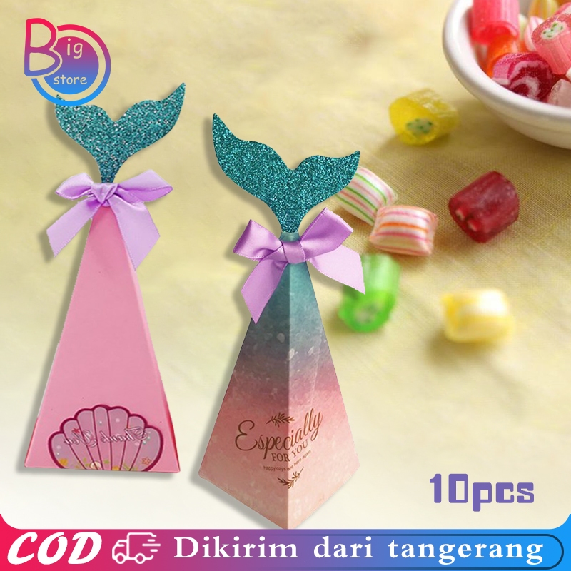 

Mermaid Camilan Kotak 10pcs Motif Mermaid Kotak Permen Hampers Mermaid Kotak Kertas Untuk Permen