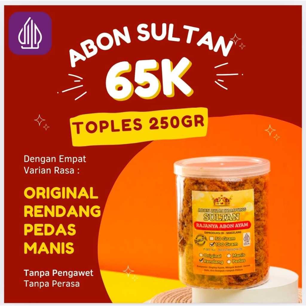 

ABON SULTAN TOPLES 250gr CEMILAN ENAK LEZAT MURAH VIRAL