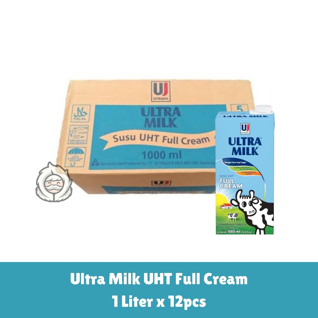 

[1 Dus] Ultra Milk UHT Full Cream 1 Liter x 12pcs