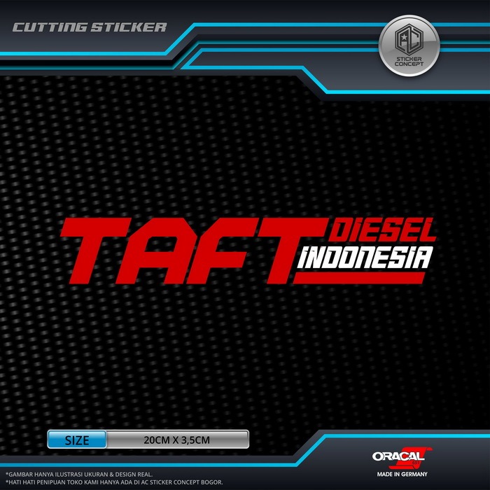 Sticker Cutting Taft Diesel Indonesia Stiker Kaca Body Mobil