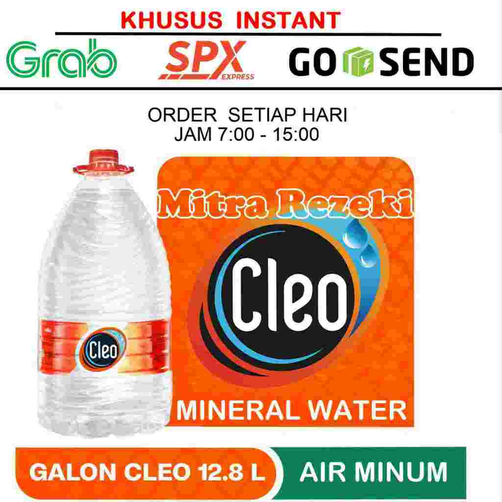 

AIR MINERAL GALON CLEO 12,8L LEBIH RINGAN ! KHUSUS INSTAN GRAB GOSEND SPX