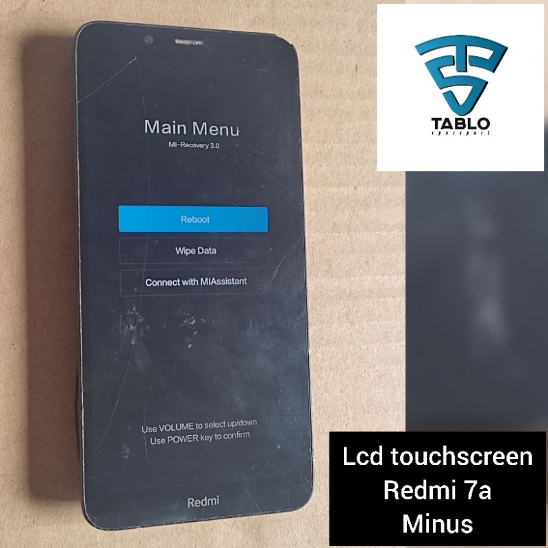 LCD touchscreen frame redmi 7A minus retak normal