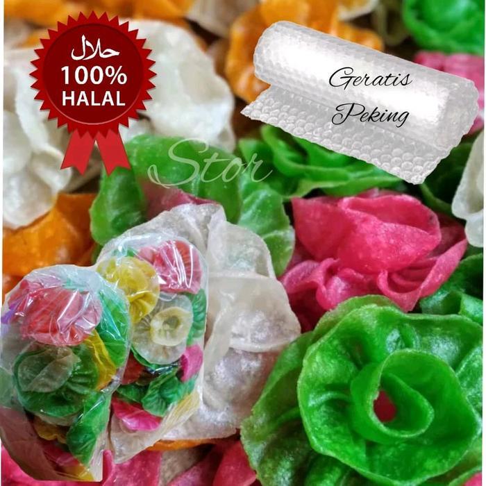 

Dapros/ kerupuk dapros bentuk bunga bervarian warna
