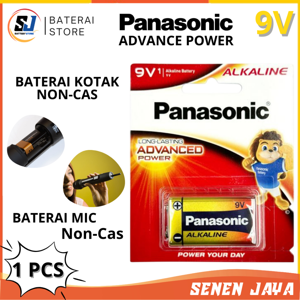 9V Panasonic Baterai Kotak Alkaline 9V Baterai | Non-Cas | Panasonic Alkaline Battery 9V