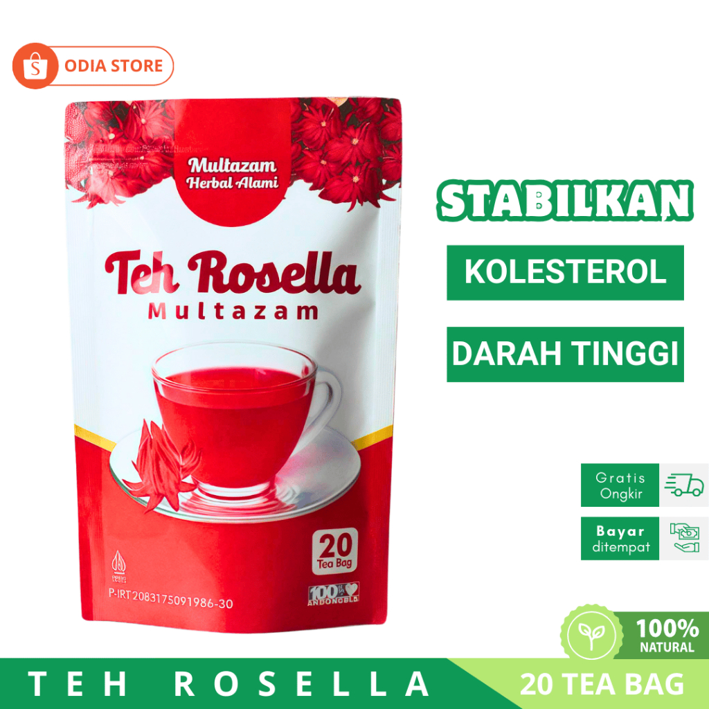 

Teh Rosella Herbal Multazam 20 Tea Bag - Solusi Alami untuk Tekanan Darah & Kolesterol