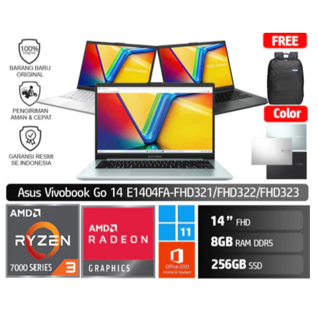 ASUS Vivobook Go 14 E1404FA-FHD321 AMD Ryzen 3 7320U