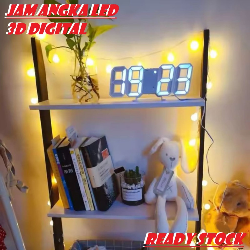 Jam Led Digital Alarm Clock 3D Jam Weker Meja Dinding Led Digital 3D
