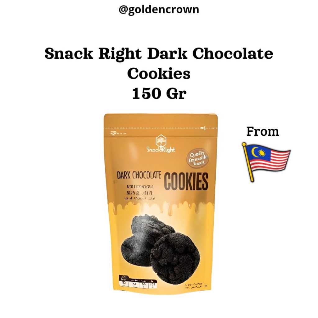 

Snack Right Dark Chocolate Cookies / Kukis Cokelat Hitam 150g