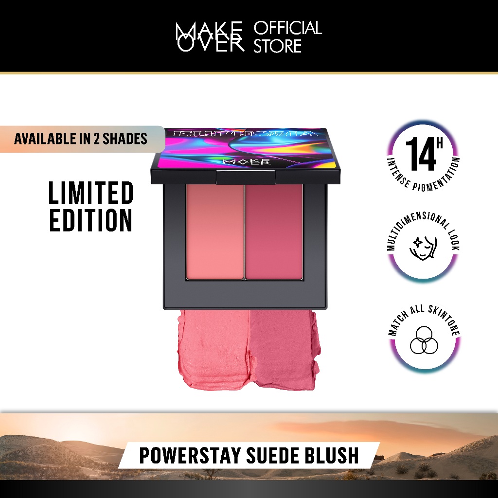 [ Dubai Fashion Week ] MAKE OVER Powerstay Suede Blush - Cream Blush, Blush On Make Over Pigmented B