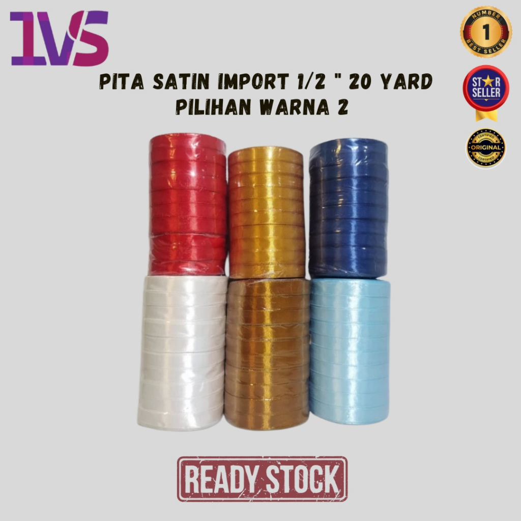 

Pita Satin Import 1/2 " 20 Yard Pilihan Warna 2 Premium Product (Per 1 Rol)