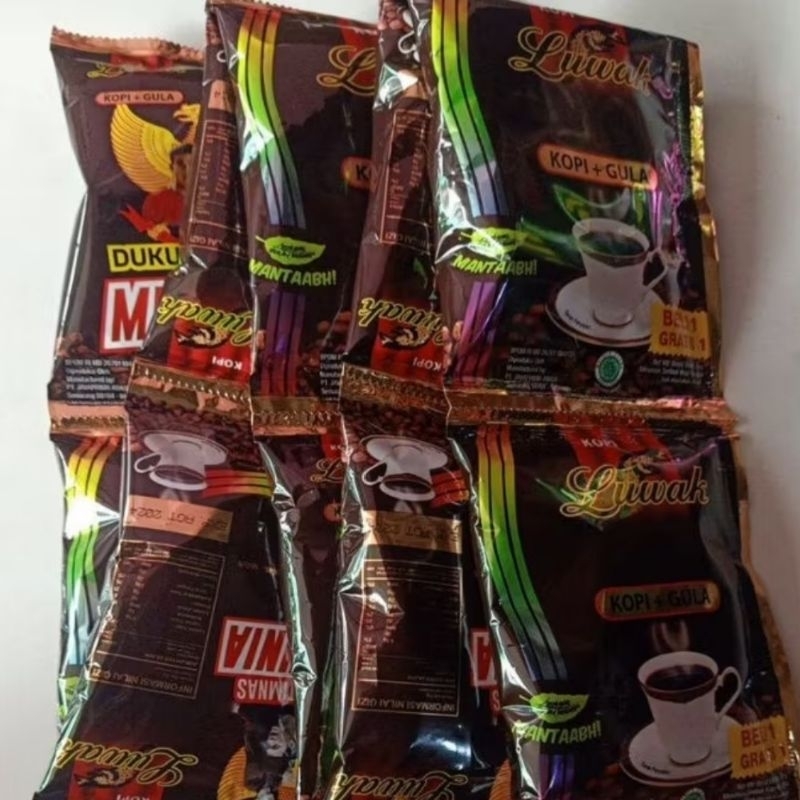 

Luwak Hitam Kopi + Gula 1 Renceng Isi 15 Sachet || Kopi Bubuk