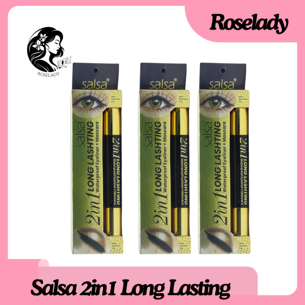 SALSA 2in1 Long Lashting Mascara - Maskara 2 in 1 Eyeliner | Maskara 2 in 1 | Maskara dan Eyeliner