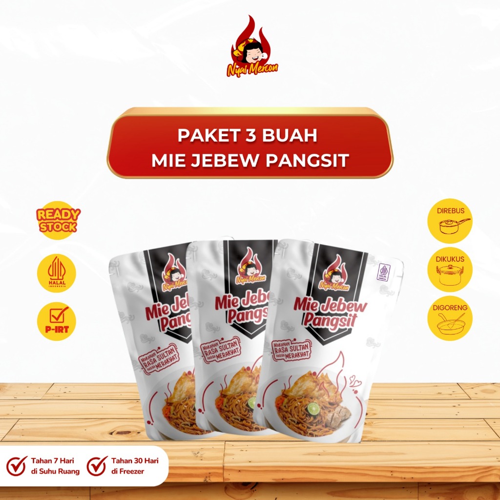 

Nyai Mercon - Paket 3 Pack Mie Jebew Pangsit