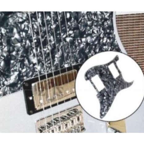 Bahan Material Pickguard Pelindung Body Gitar Kerang Pearl Black 3 Ply