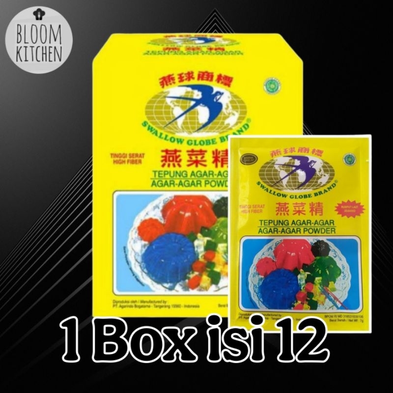 

Agar-Agar Swallow Globe 1 box Plain isi 12