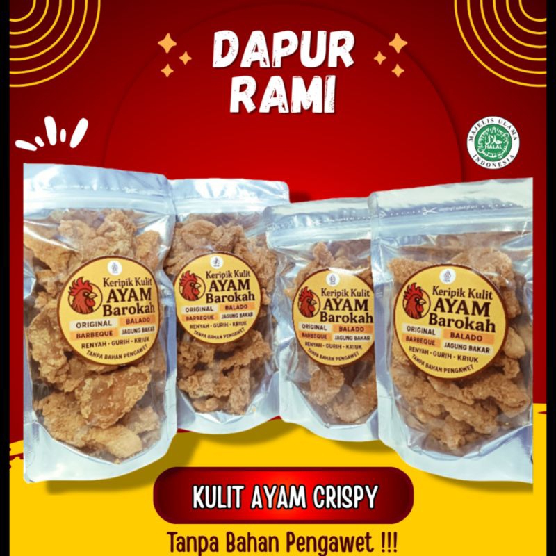 

Rami Food - Keripik Kulit Ayam Barokah Renyah Gurih 100 Gram