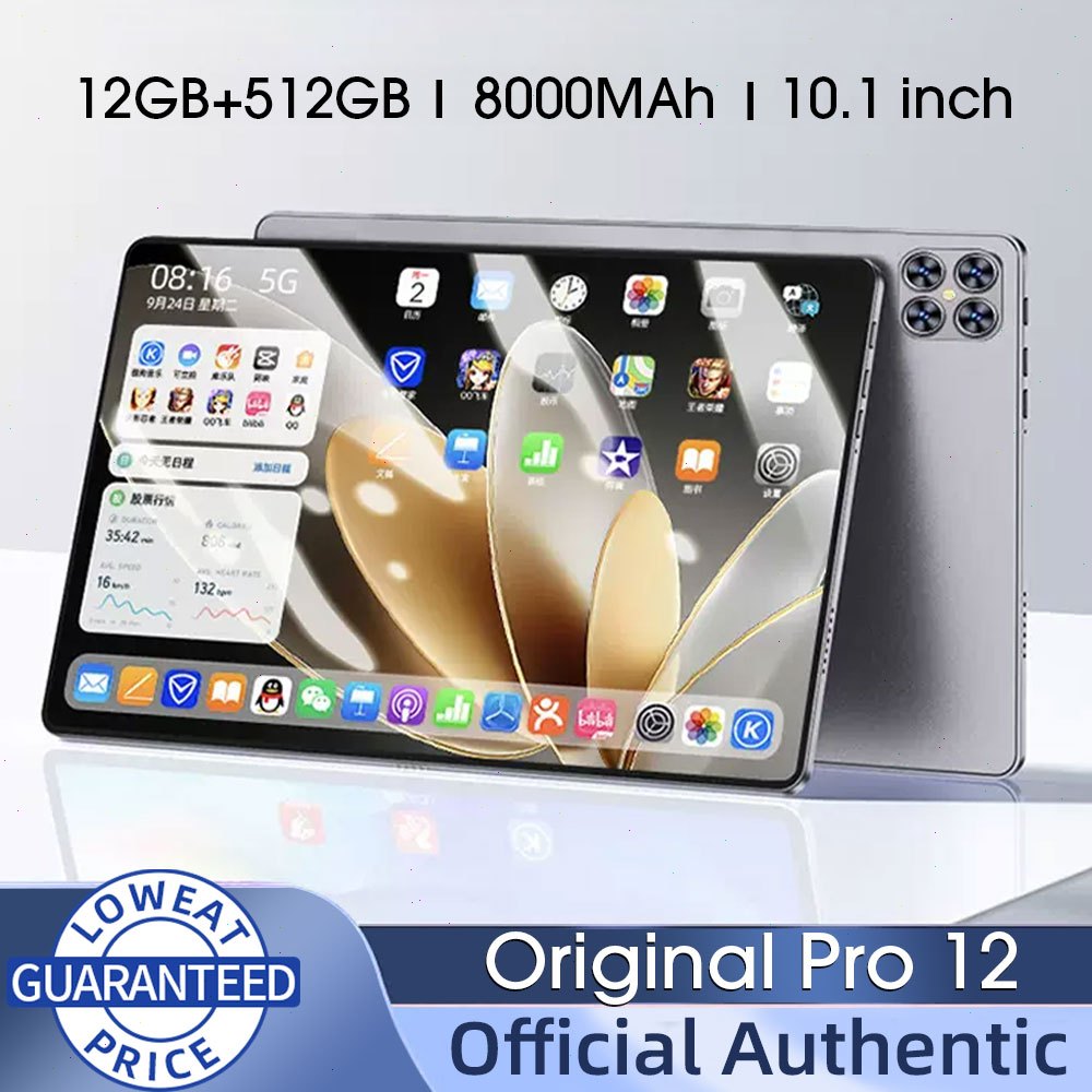 [ Bisa COD ] Tablet PC Baru Rro 12 16GB+1024GB ROM 10.1inch Tablet baru Tablet Android Layar Full Sc
