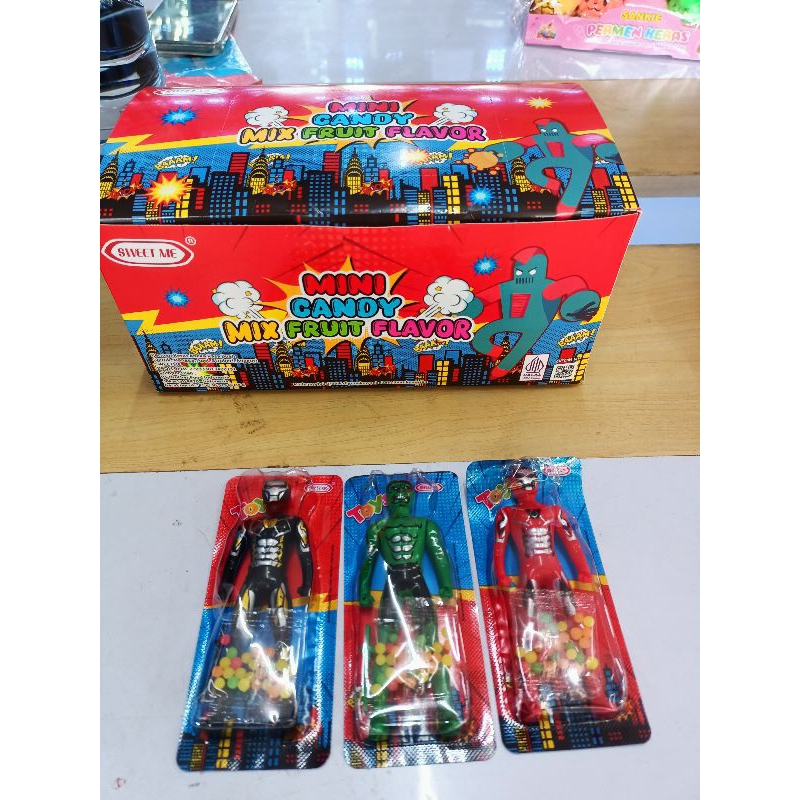

Mini candy mix fruit flavour berhadiah robot mini 1 box isi 30 pcs