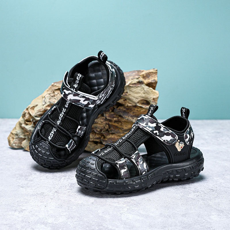 100% Import_Fashion Anak Sandal Anak Laki-laki Tampan Anak Siswa Non-slip Lembut Sole Sepatu Bayi Re