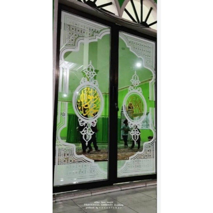 Custom Sticker Kaligrafi Masjid Motif Kuffi Full
