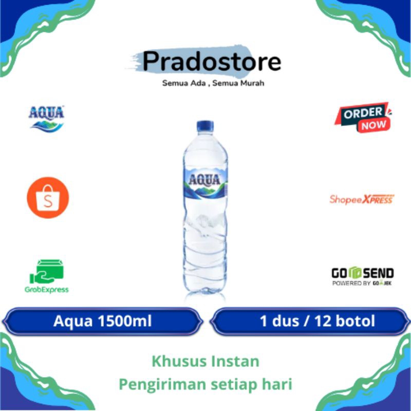 

Aqua Air Mineral Dalam Kemasan Botol 1500ml [1dus / 12botol]