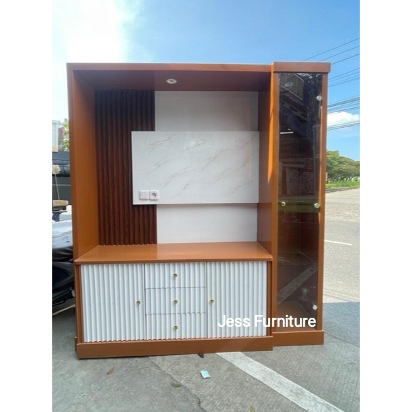 Partisi TV Backdrop TV Jilo / Backdrop 180 LED COKLAT