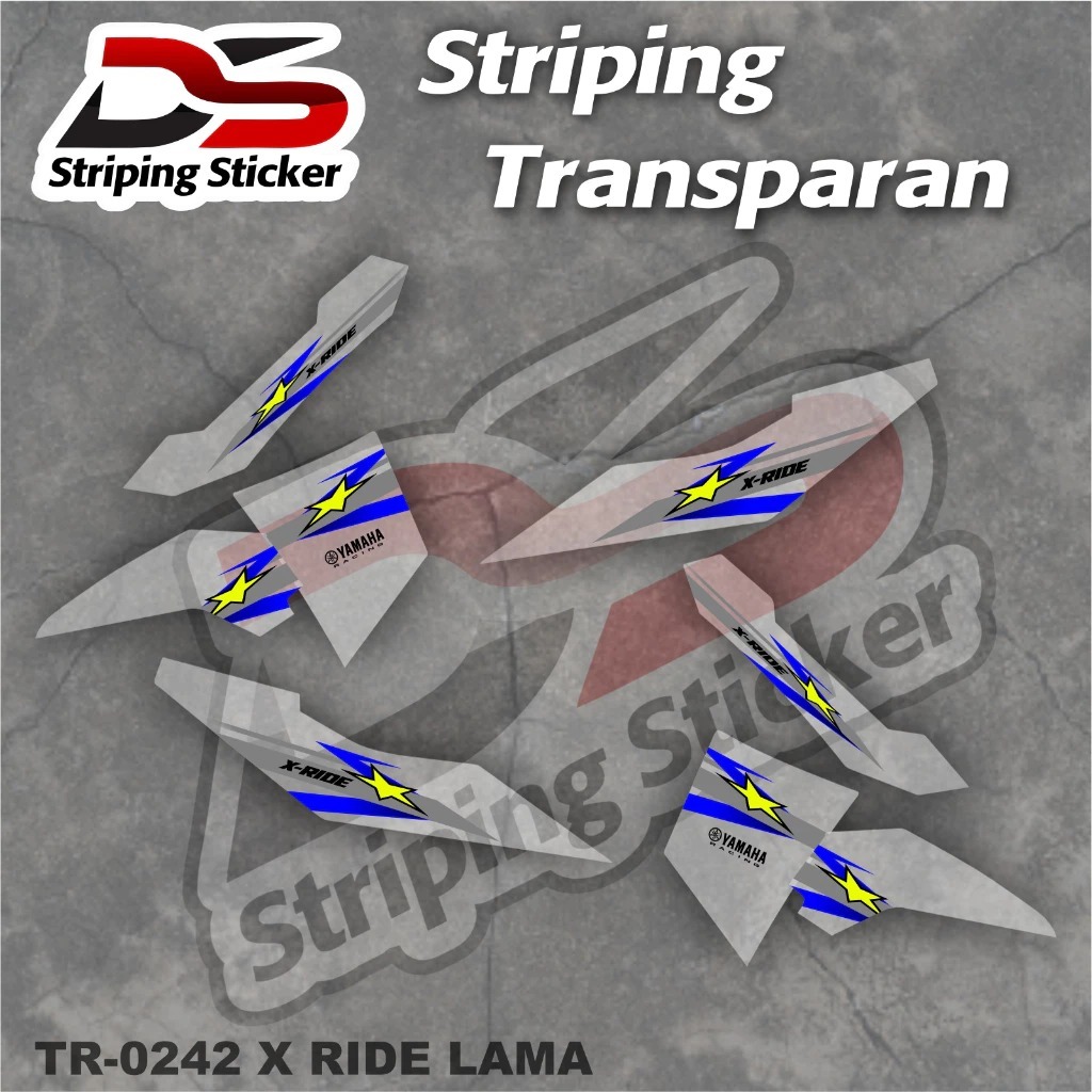 Striping Transparan Xride Lama Desain Star Simple Racing Striping Xride 115 - SXRIDE-UV