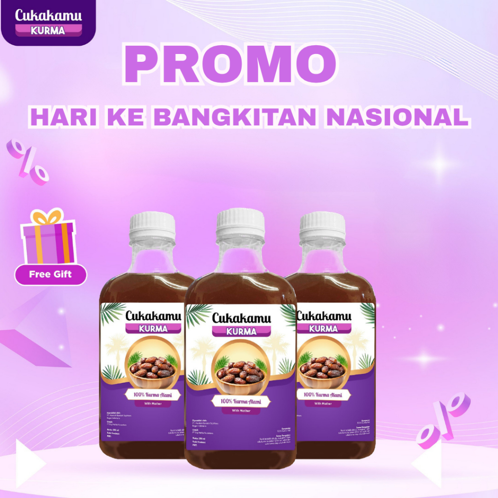 

FREE GIFT CUKAKAMU Cuka Kurma Mencerahkan Wajah Putih Bersih Flek Hitam & Kerutan Hilang - 3 Botol