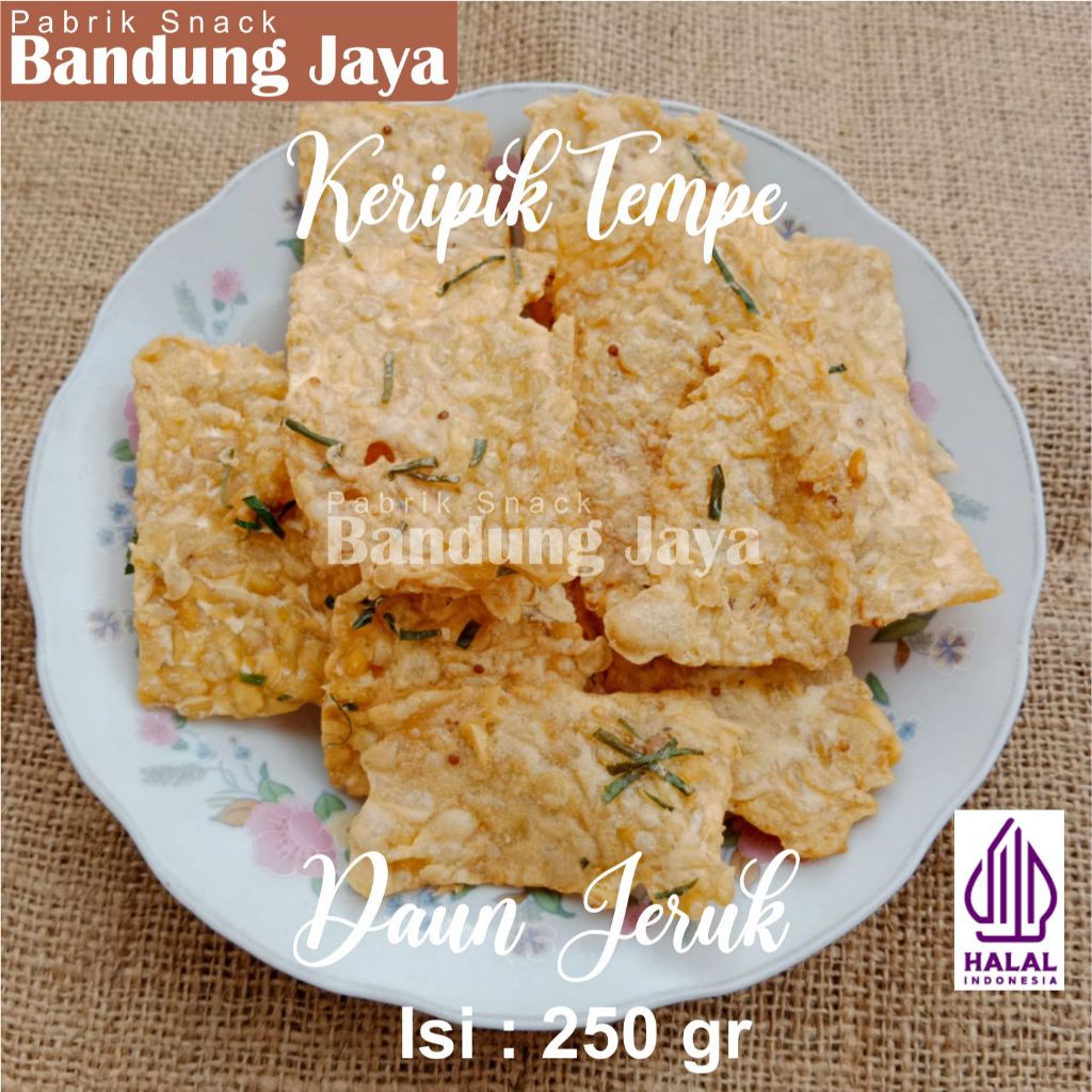 

Keripik Tempe Daun Jeruk Isi 250g Gorengan Original Cemilan Snack Kripik Khas Asli Bandung