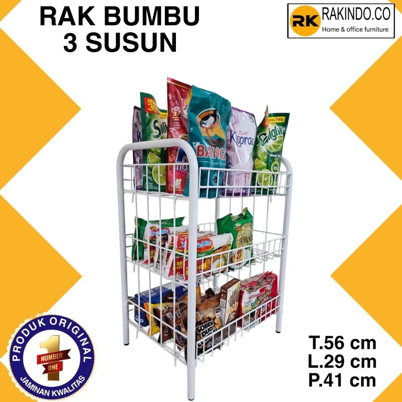 Rak Bumbu 3 Susun Rak chiki Rak Jajan warung Besi Anti Karat