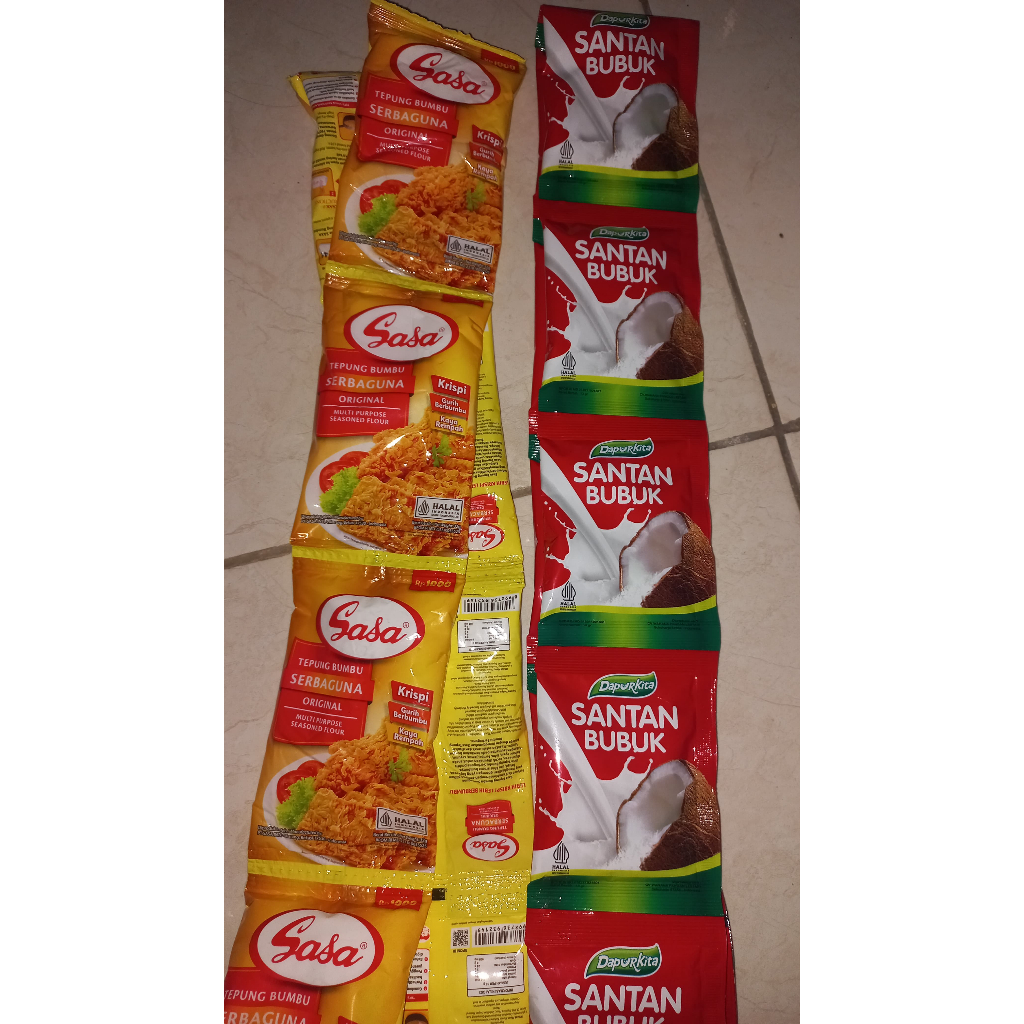

EXTRA PROMO PAKET MASAK 10 PCS TEPUNG SASA + 10 PCS SANTAN BUBUK