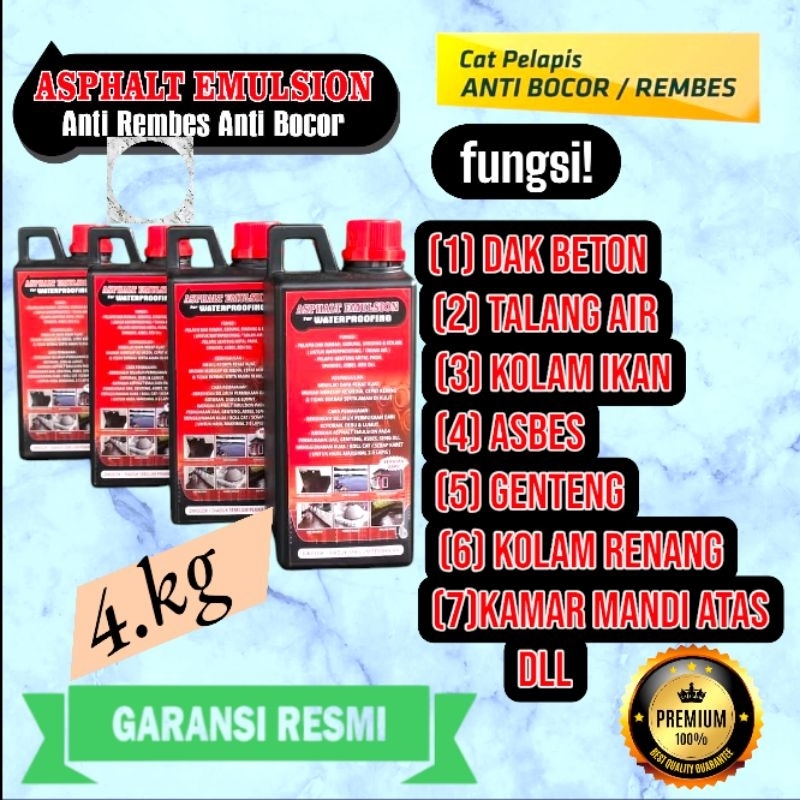 aspal cair 4kg cat plapis anti bocor/rembes aspal cair anti bocor aspal emulsion