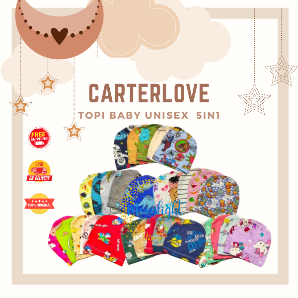 Carterlove Topi Baby Uniser 5in1 - Penutup Kepala Bayi - Random