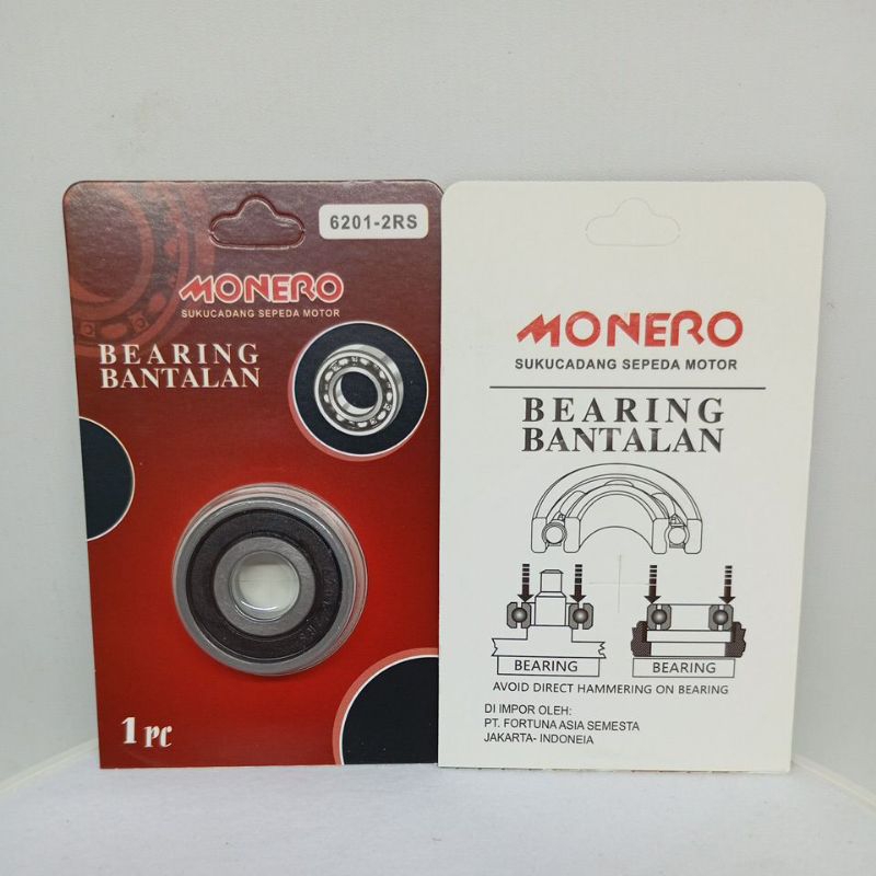 BEARING MOTOR 6201 - BANTALAN RODA- KLAHAR 6201-2RS MONERO