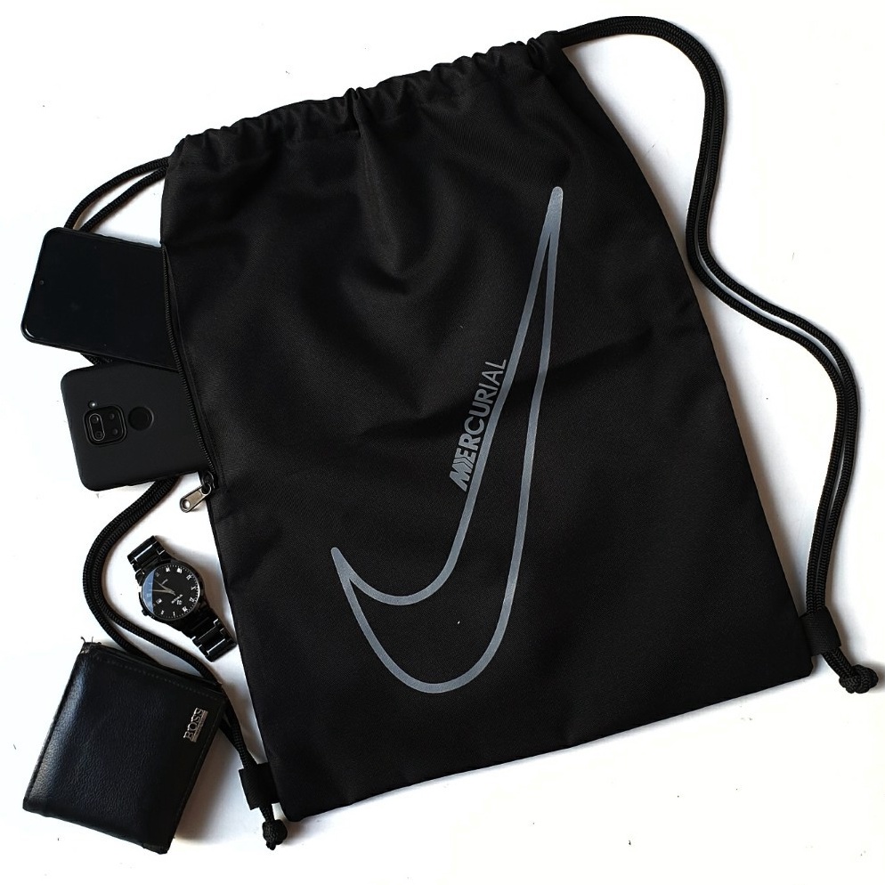 KODE B46G Tas Serut Gymsack String Bag Tas Futsal Sepak Bola Nike Mercurial Grey