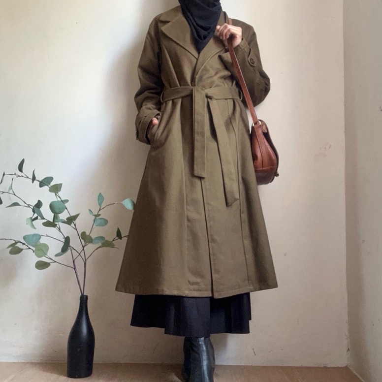 KODE V13I Good Looking  Naura Midi Blazer Dress Katun SemiWol