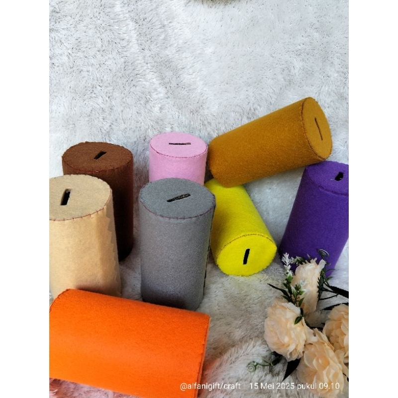 Prakarya celengan / celengan flanel / celengan polosan