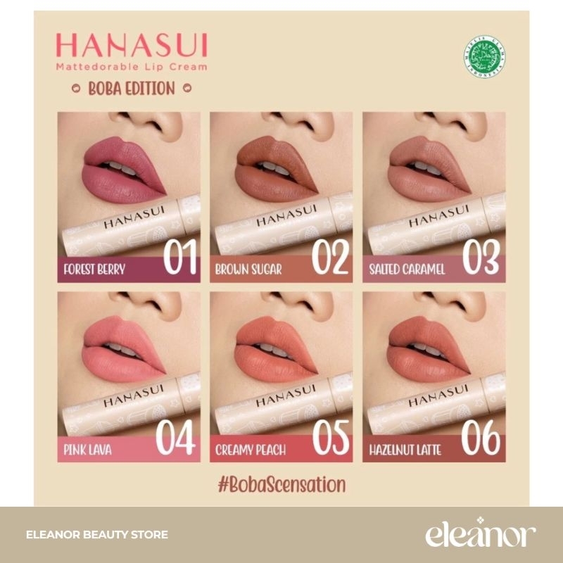 Hanasui Mattedorable Lip Cream Boba Edition Lipstick Hanasui Boba